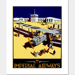 Imperial Airways Vintage Advertised Travel and Tourism Print Posters and Art